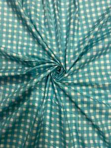 Indian Block Printed Organic Lightweight Cotton Fabric Handmade Gingham Checks Print for Bags Curtains Activewear & Craft - Product Image 4