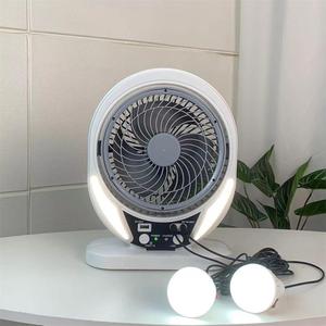 Ventilador de Mesa Solar/USB de Doble Potencia ZGBROTHERS MR-607 de 8 Pulgadas, Portátil, Recargable, con Batería de Litio de 3.7V y 4000mAh, Bombilla LED para Coche y Exteriores - Product Image 2