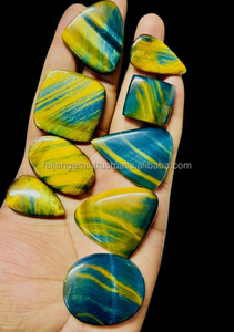 Cabochon en œil de tigre bleu naturel de qualité supérieure, pierre précieuse fantaisie de forme mixte, certifiée par un tiers, personnalisable - Product Image 3