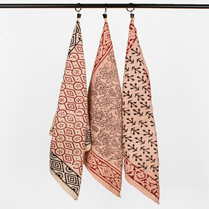 New Handmade Cotton Bandana Scarf Floral Boho Style Summer Unisex Casual <b>Beach</b> Wear Square Handkerchief Hand Block Printed - Product Image 2