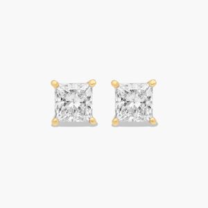 Boucles d'oreilles en or 18 carats Starsgem avec diamants de laboratoire taille princesse 0,5 ct, 1 ct, 2 ct, non certifiés - Product Image 4