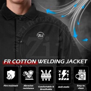 Nouveau modèle 2026 – Veste de soudage en denim FR de haute qualité, fabriquée au Pakistan, équipement de protection individuelle (EPI) de qualité supérieure, style japonais, cuir de vachette pleine fleur FR - Product Image 5