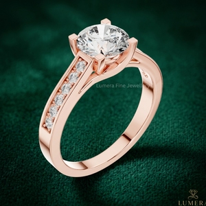 Custom Lab Grown Diamond Solitaire Engagement <b>Ring</b> Round Cut Wedding <b>Ring</b> for Women Rose Gold IGI Certified - Product Image 4