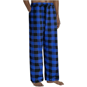 Women's Flannel Pajama Trouser Plaid Sleep Pants Drawstring Waist 100% Cotton Plaid Pajama Trouser Night Sleepwear Flannel Pants - Product Image 2