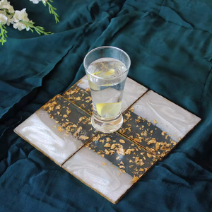 Designer Wood Resin <b>Coaster</b> Set by NEHA ENTERPRISES Handmade Epoxy Wooden <b>Drink</b> <b>Coasters</b> for Gift and Table Decor - Product Image 2