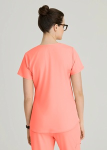 Women's Eco-Friendly Medical <b>Scrub</b> Set V-Neck Stretch Woven Polyester/Cotton <b>Uniform</b> <b>Scrub</b> Tops Needle Detection Custom Hospital - Product Image 4