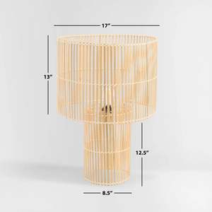 โคมไฟตั้งโต๊ะไม้ไผ่ที่พัฒนาขึ้นเพื่อให้แสงสว่างอ่อนโยน พร้อมเน้นลายไม้ไผ่และดีไซน์มินิมอล - Product Image 2