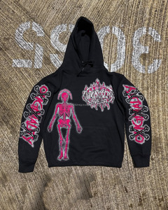 OEM personalizado logotipo pulóver Oversize ácido lavado Crop Hoodie hombres 100% algodón Vintage Sudadera con capucha desgastada con estampado de calavera para el invierno - Product Image 1