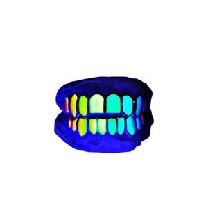Grillz de Dientes de Moissanita Esmaltada en Colores Arcoíris, con Diamantes de Moissanita Auténticos, Estilo Hip Hop, Ajuste Personalizado - Product Image 5
