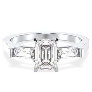 Anillo de compromiso REYES personalizado de oro sólido de 14 quilates con moissanita de corte esmeralda de 1.44 quilates para mujer, precio de fábrica al por mayor. - Product Image 1