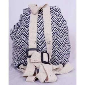 Sac à dos élégant en toile de coton fait main, léger et vintage pour pickleball, avec crochet de clôture et porte-bouteille d'eau - Look chic - Product Image 3