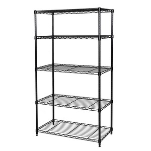 Étagère de cuisine moderne en acier inoxydable noir à 5 niveaux, organisateur de rangement multifonctionnel pour assiettes, bols, casseroles et poêles à bas prix - Product Image 4