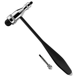 Martillo de Reflejos Neurológicos Tromner con Cepillo Integrado, Mango de HDP Negro para Respuestas Cutáneas y Superficiales - Product Image 1