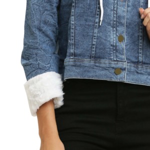 Ladies Jean <b>Chore</b> <b>Jacket</b> Durable Denim Workwear Stylish Casual Outerwear Wholesale Factory Supplier Oversize Denim <b>Jacket</b> High - Product Image 5