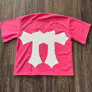 เสื้อยืดโอเวอร์ไซส์ผ้าฝ้าย400 280ครอปของผู้ชายพิมพ์ลายดีทีจีโอเวอร์ไซส์ - Product Image 2