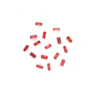 พลอยแซฟไฟร์สีแดงธรรมชาติแบบไม่ผ่านการปรับแต่ง ขนาด 1.5x3 มม. รูปทรงบาแกตต์ พลอยแซฟไฟร์ธรรมชาติเจียระไนแบบเหลี่ยม สำหรับทำเครื่องประดับ - Product Image 3