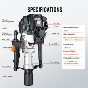 Trivella a Benzina 37.77cc 4 Tempi 1000W con Testa a 2 Perni 55/70mm per Costruzioni, Nuova Condizione - Product Image 3