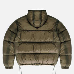 Chaqueta Acolchada con Capucha para Hombre, Gruesa, con Cierre de Cremallera, Informal, para Invierno, Color Sólido, Exterior de Poliéster, Resistente al Viento - Product Image 2