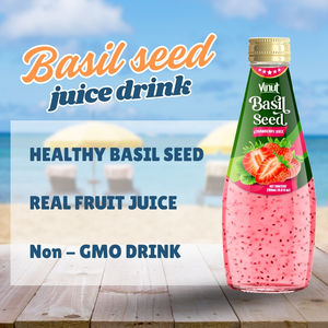 Bebida de semilla de albahaca de 290ml con jugo de fruta de fresa Fabricante de muestra gratis OEM ODM Etiqueta privada al por mayor ISO - Product Image 5