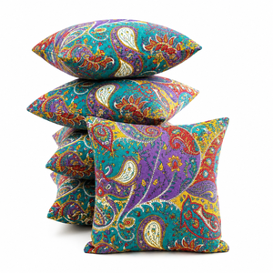 Colorful Luxury Plant Paisley Cotton Cushion Cover Decorative Throw <b>Pillow</b> Case for <b>Sofa</b> Living Room Bedroom Home Decor - Product Image 1