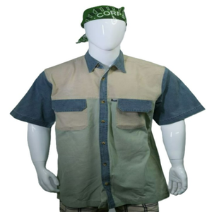 Chemise décontractée surdimensionnée personnalisée pour homme en flanelle douce à manches longues, col montant, logo brodé, à carreaux, teinte en fil, 100 % coton biologique - Product Image 2