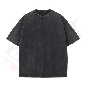 Camiseta de Hombre Casual de Algodón 100% Tejido, con Logotipo Personalizado, Lavado Ácido, Efecto Desgastado, Estilo Vintage, 280gsm - Product Image 4