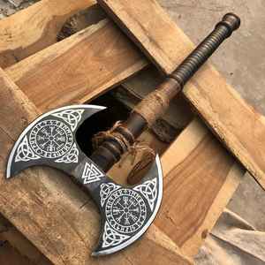 Hache artisanale de qualité supérieure en acier à haute teneur en carbone, de qualité industrielle, personnalisée, OEM, idéale pour le camping, la chasse, cadeau pour père - Product Image 1