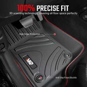 MKR Set di 3 Tappetini Auto Impermeabili e Antimacchia in TPE Nero per Jeep Wrangler JL 2018+ Modello 4 Porte Non Adatto per Jeep W+ - Product Image 4