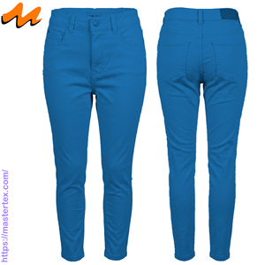 MASTER TEXTILE Women's Mid Waist Regular Fit Ctn/Poly/<b>Stretch</b> <b>Denim</b> Full Length Pent Breathable Fabric Spring Wear Garment Dyed - Product Image 3