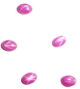 Rubis étoilé ovale 5x7mm 1 carat, cabochon poli créé en laboratoire avec effet étoile à 6 branches pour la fabrication de bijoux - Product Image 6