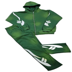 Custom Winter Hooded Heavyweight Streetwear Tracksuit High Quality 100% Cotton Fleece Acid Washed Applique <b>Embroidery</b> Men - Product Image 1