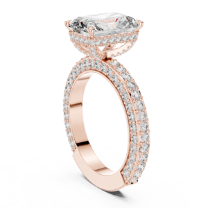 Finaliza tu apariencia Joyería única chapada en oro de 14 quilates Anillo de diamante de halo de oro Elegante joyería nupcial y propuesta - Product Image 5