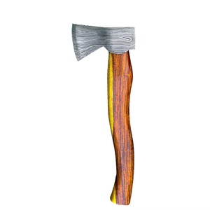 Hache artisanale en acier Damas forgé sur mesure, acier à haute teneur en carbone, manche en bois, hache industrielle en acier Damas pour le bricolage, à vendre - Product Image 1