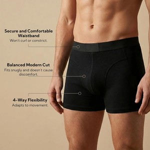Caleçon Boxer Premium pour Homme en Mélange Coton Spandex, Séchage Rapide, Écologique, Motif Floral, Taille Mi-Haute avec Ceinture Élastique - Product Image 4