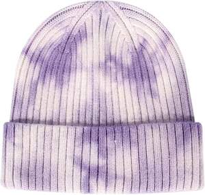 Bonnet d'hiver tie-dye pour femmes, avec logo personnalisé brodé, bonnets côtelés pour hommes et femmes 2026 - Product Image 6