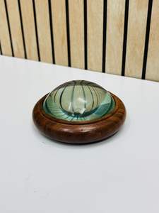 4 Inches Optical Dome Paperweight Magnifying Glass with Wooden Base | Desk Magnifier - Product Image 2