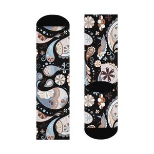 Custom Sublimation Printer <b>Socks</b> With White and <b>Black</b> Design Knitted Cotton Breathable Men's Summer Daily Wear Regular Style - Product Image 5