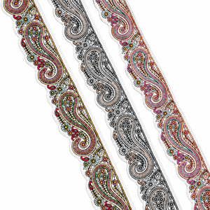 Dentelles brodées multicolores de qualité supérieure pour vêtements, saris, dupattas, artisanat, vente en gros, export, approvisionnement de qualité - Product Image 1