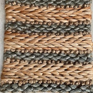 Hand Woven Chunky Knit Jute Rug Steel Grey Braided Woven Modern Extra Thick PET Friendly Non-Slip Decor - Product Image 1
