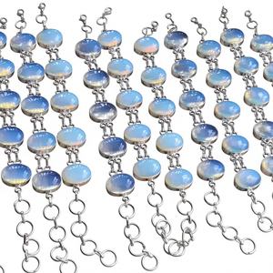 กำไลข้อมือลูกปัดโอปาไลต์ธรรมชาติขัดเงาปรับขนาดได้ คริสตัลบำบัด พลังเรกิ จักระ สมาธิ ความรัก ฮวงจุ้ย โบราณ - Product Image 1