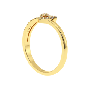 Bague en or rose AJRETAIL avec diamant naturel taille brillant 0,15 ct, motif cœur ondulé étincelant, certifiée IGI, couleur HI, clarté VS-SI - Product Image 4