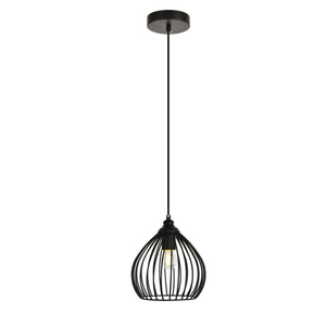 Luminaire suspendu industriel style ferme, en métal noir, forme dôme, pour cuisine et salle à manger, style vintage. - Product Image 5