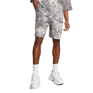 Men <b>Tie</b> <b>Dye</b> Tracksuit <b>Set</b> Loose Fit Cotton Shorts And Top Crew Neck Three Quarter Sleeve Summer Casual Wear With Side Pockets - Product Image 3