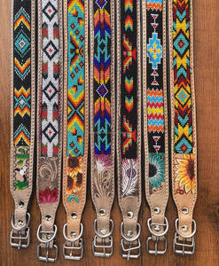2024 Popular Luxury Designer Custom Hand Tooled Leather Dog Collar Personalized Manufacturer Genuine Cow Leather Pet Dog Collar - Product Image 6