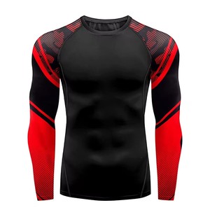 Camiseta de Compresión Deportiva para Hombre, Talla Personalizada, Cómoda, Manga Larga, para BJJ MMA, Spandex/Nylon, Venta Caliente - Product Image 2