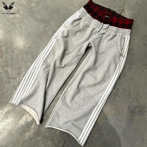 Pantalones Deportivos de Punto Recto con Rayas Curvas y Ligeras para Hombre, con Rayas Laterales, Tejido Transpirable de Lona, Cierre con Cordón, Estilo Urbano - Product Image 6