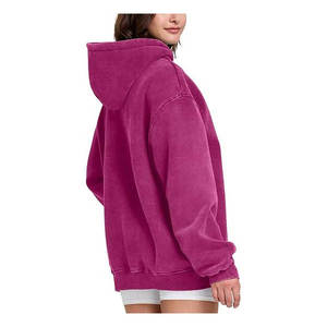 Sudadera con capucha unisex extragrande de poliéster y algodón con lavado ácido, estilo vintage, de felpa gruesa, para invierno, corte holgado - Product Image 4