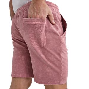 OEM Service Custom Embroidery Logo Sun Faded <b>Shorts</b> Summer Cotton Drawstring Vintage Men Raw Edge Acid Wash <b>Shorts</b> - Product Image 5