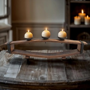 Support à bougie en bois rectangulaire, décoration d'intérieur, design durable - Product Image 1