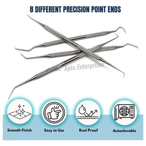 Professional Manual Dental Scraper Tool Double-Ended Dentist Pick Tartar Scraper Medical Grade Stainless Steel CE Certified - Product Image 2